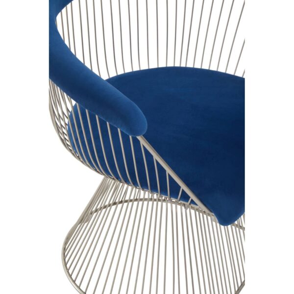 Nani Navy Blue Velvet And Brushed Silver Chair - Image 7