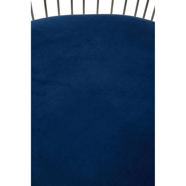 Nani Navy Blue Velvet And Brushed Silver Chair - Image 8