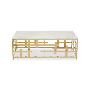 Acryla White Marble Coffee Table