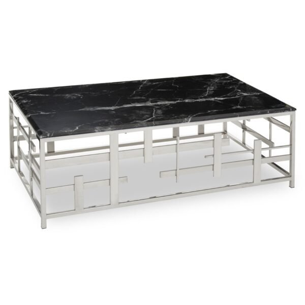 Acryla Black Marble Coffee Table - Image 2