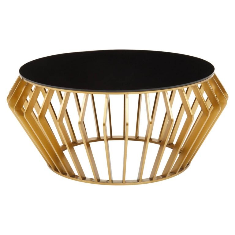 Langley Black And Gold Round Coffee Table