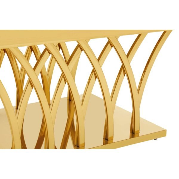 Renil White Marble And Titan Gold Coffee Table - Image 7