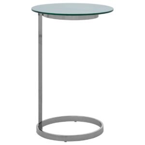 Lynwood End Table With White Marble Effect Glass Top