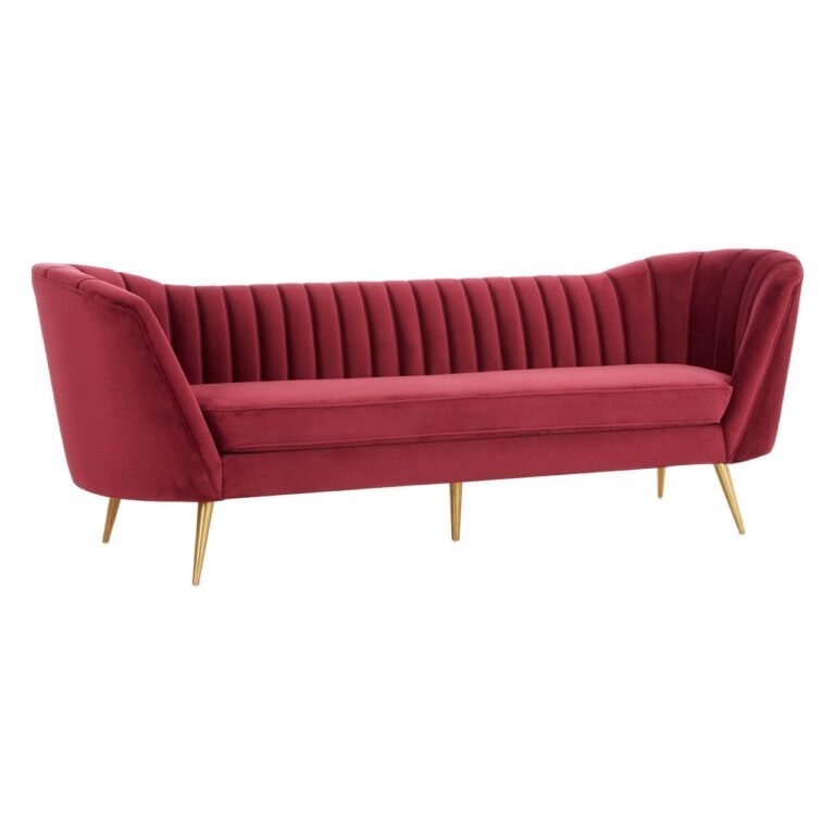 Linkie 3 Seat Wine Velvet Sofa