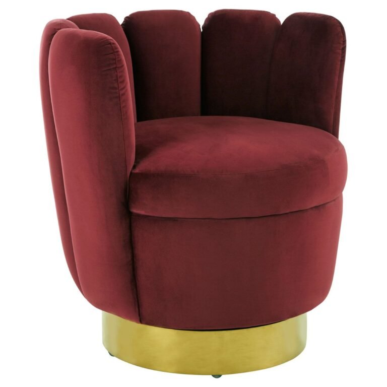 Aulie Wine Velvet Chair