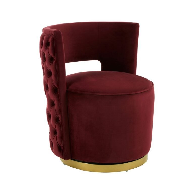 Ohom Wine Velvet Chair