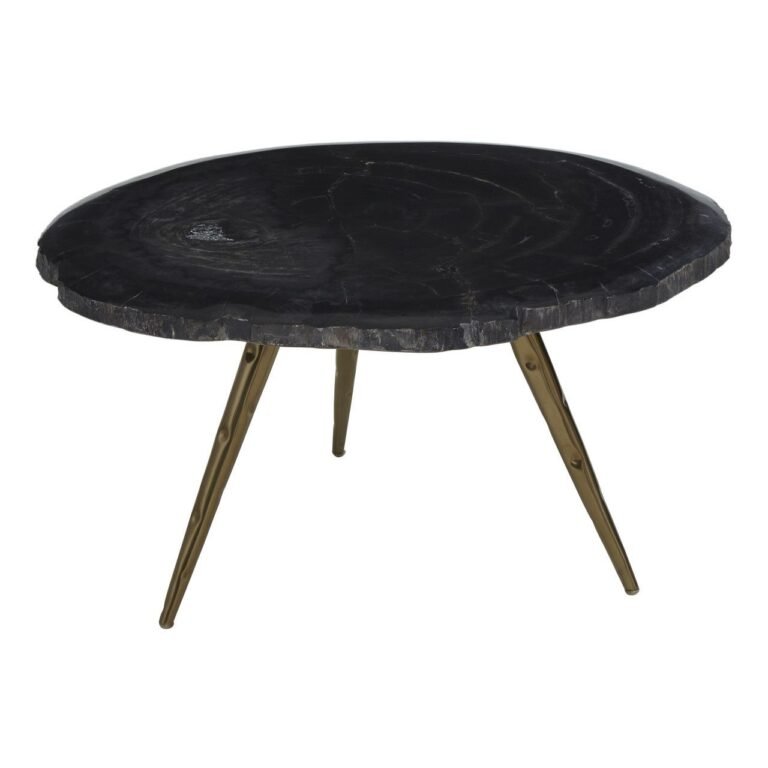 Guise Coffee Table With Petrified Wood Top