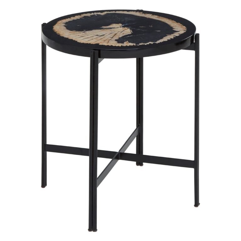 Guise Side Table With Resin Powder Coated Frame