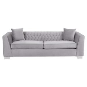 Hampiere 3 Seat Grey Velvet Sofa