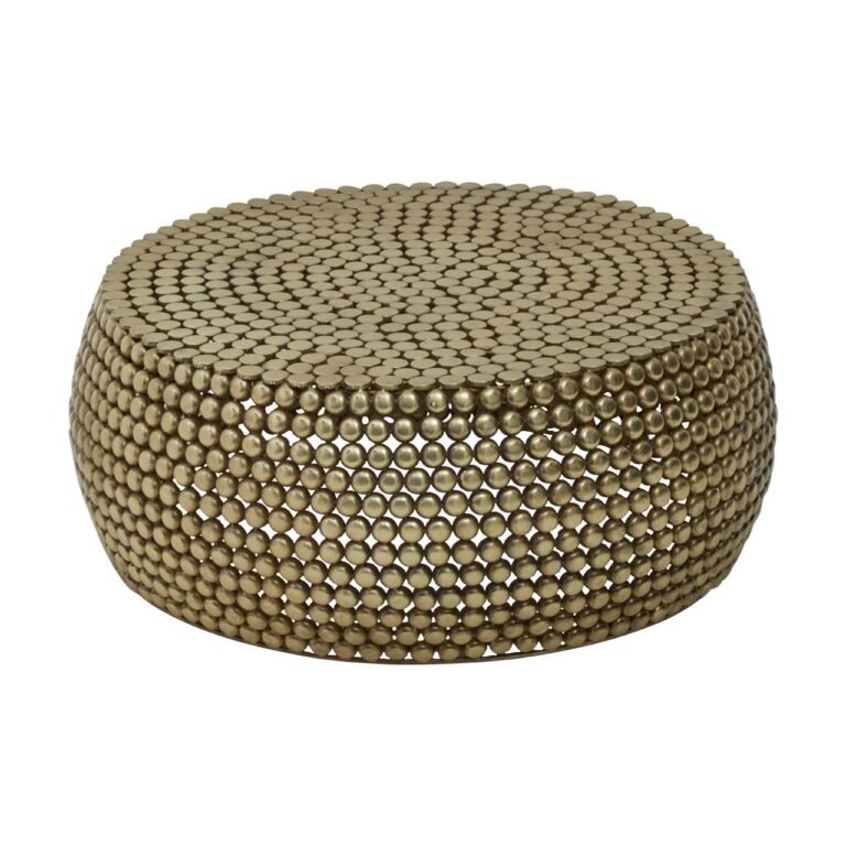 Foxley Gold Finish Beaded Coffee Table
