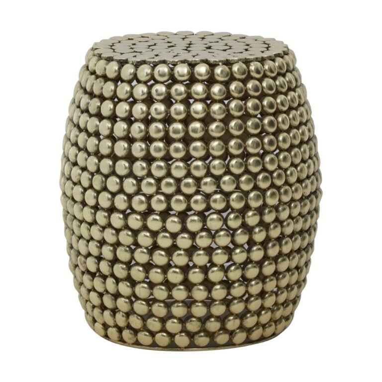 Foxley Gold Finish Beaded Barrel Stool