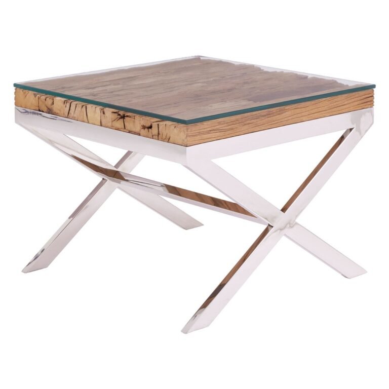 Balmoral Natural Top End Table With Cross Base
