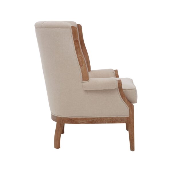 Baril Cream Fabric Chair With Straight Legs - Image 2