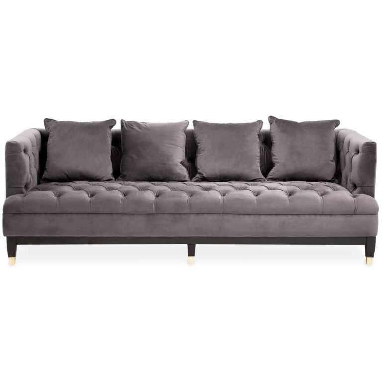 Dilli 3 Seat Viola Pirate Grey Fabric Sofa