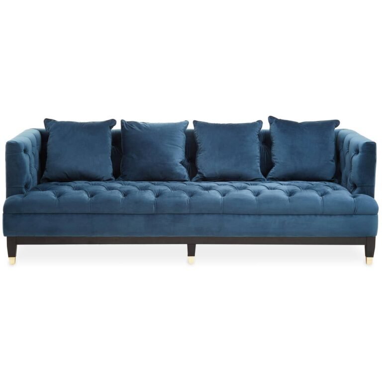 Dilly Three Seat Navy Fabric Sofa