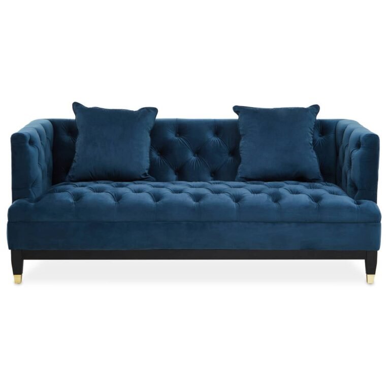 Dilli Two Seat Navy Fabric Sofa