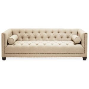 Murino Three Seat Stone Fabric Sofa