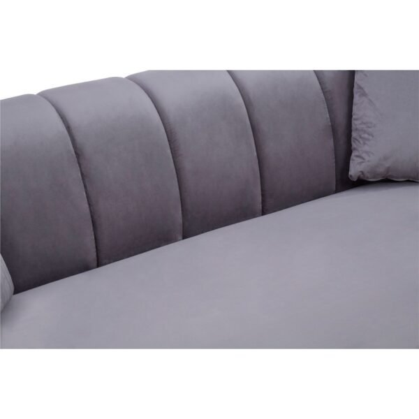 Larina 3 Seat Grey Velvet Sofa - Image 7