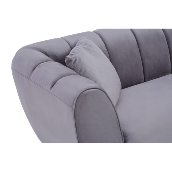 Larina 3 Seat Grey Velvet Sofa - Image 8