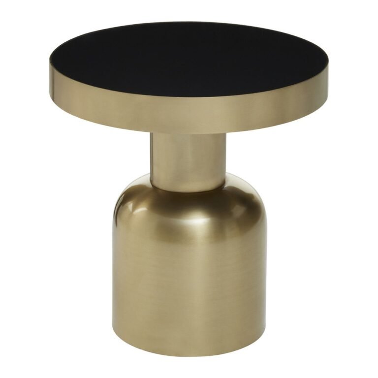 Lorel Side Table With Circular Glass Top