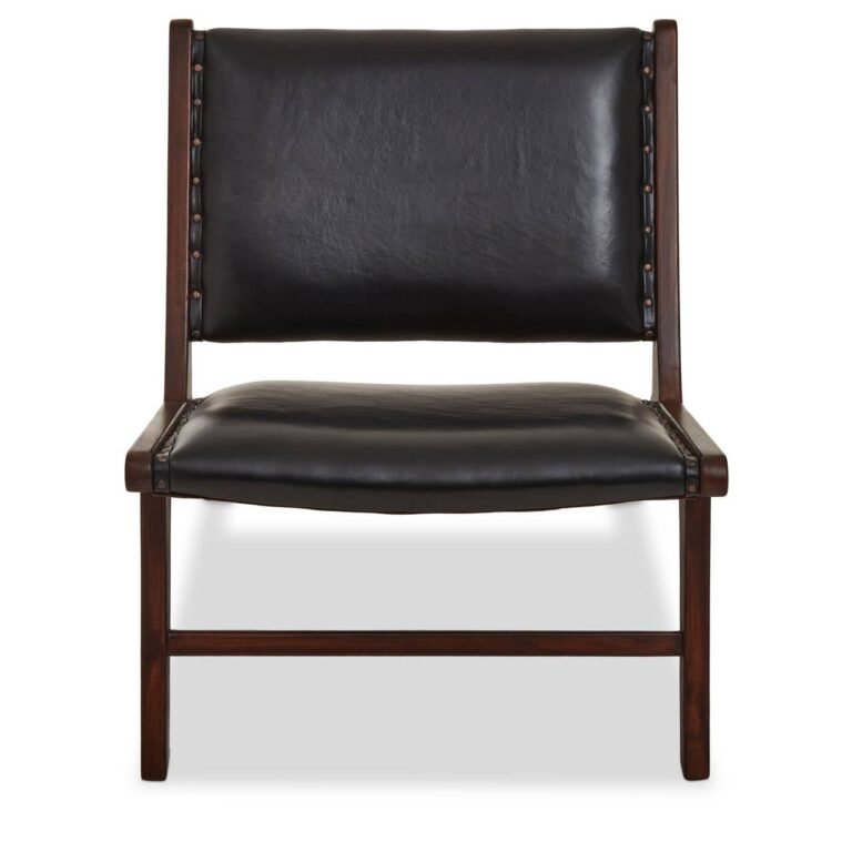 Harrington Genuine Black Cow Leather Chair