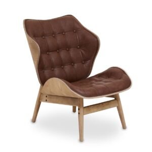 Arche Brown Leather Chair With Button Detail