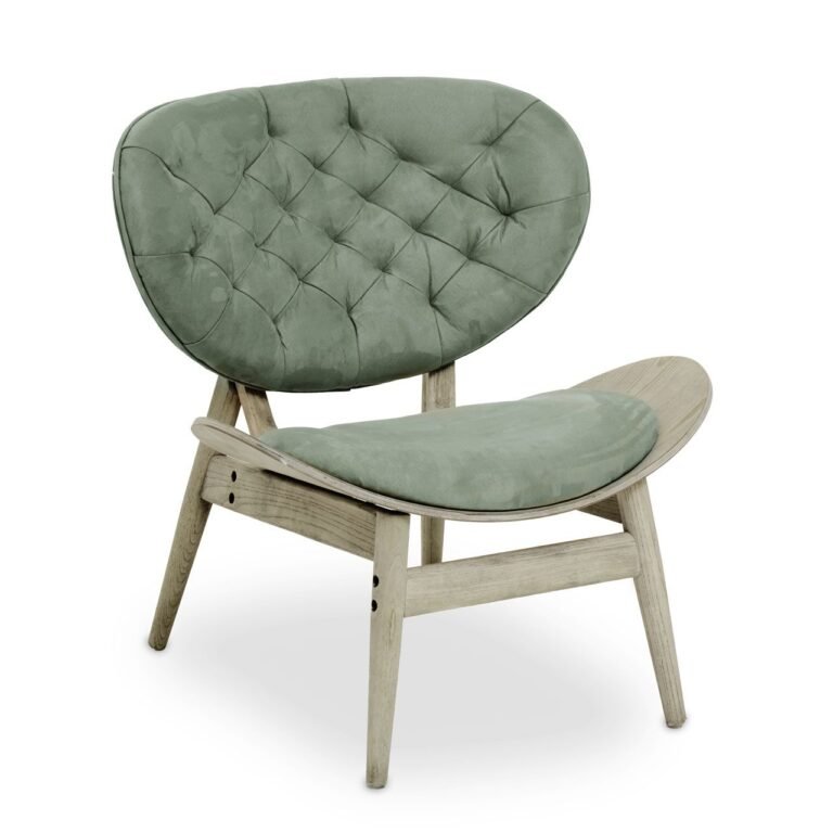 Arche Green Velvet Chair With Button Detail