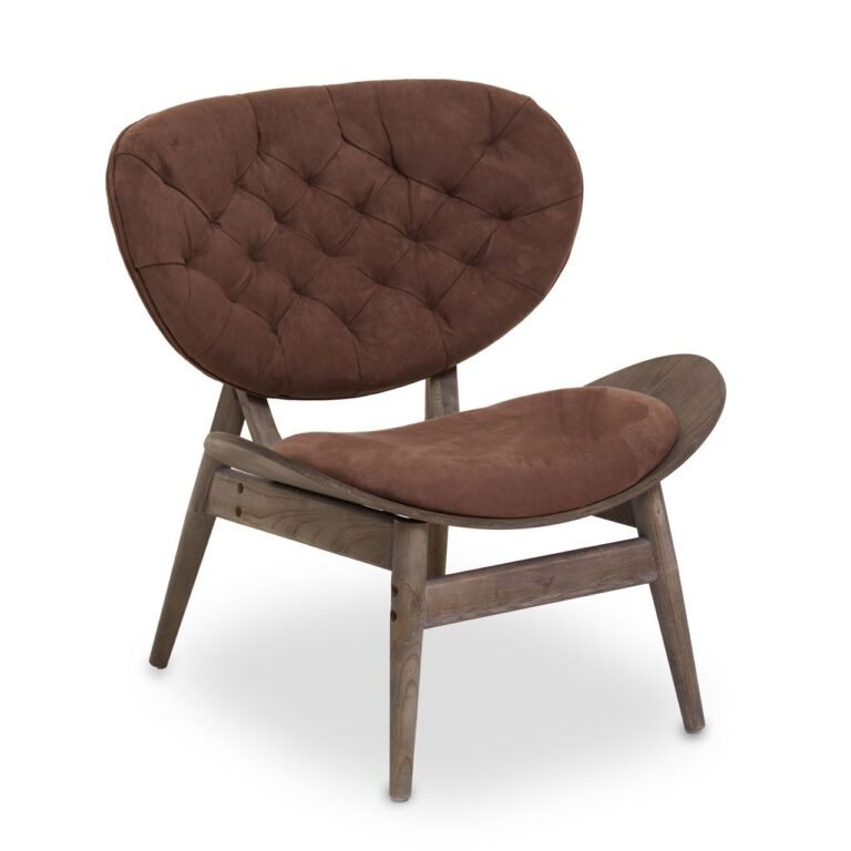 Arche Brown Velvet Chair With Button Detail