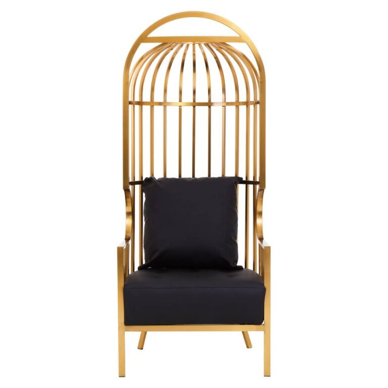 Liziere Brushed Gold Dome Cage Chair