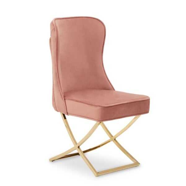 Elleiere Dusky Pink Velvet Chair