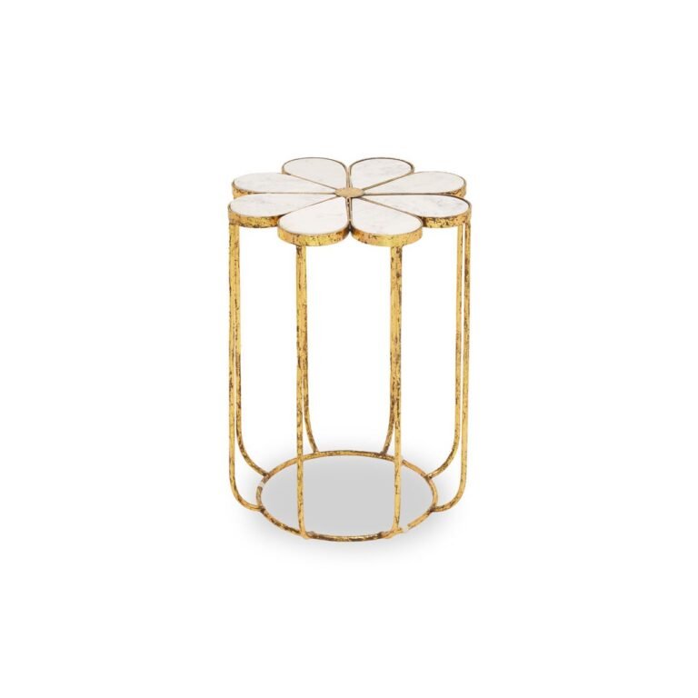 Ambia Petal Side Table With Marble Top