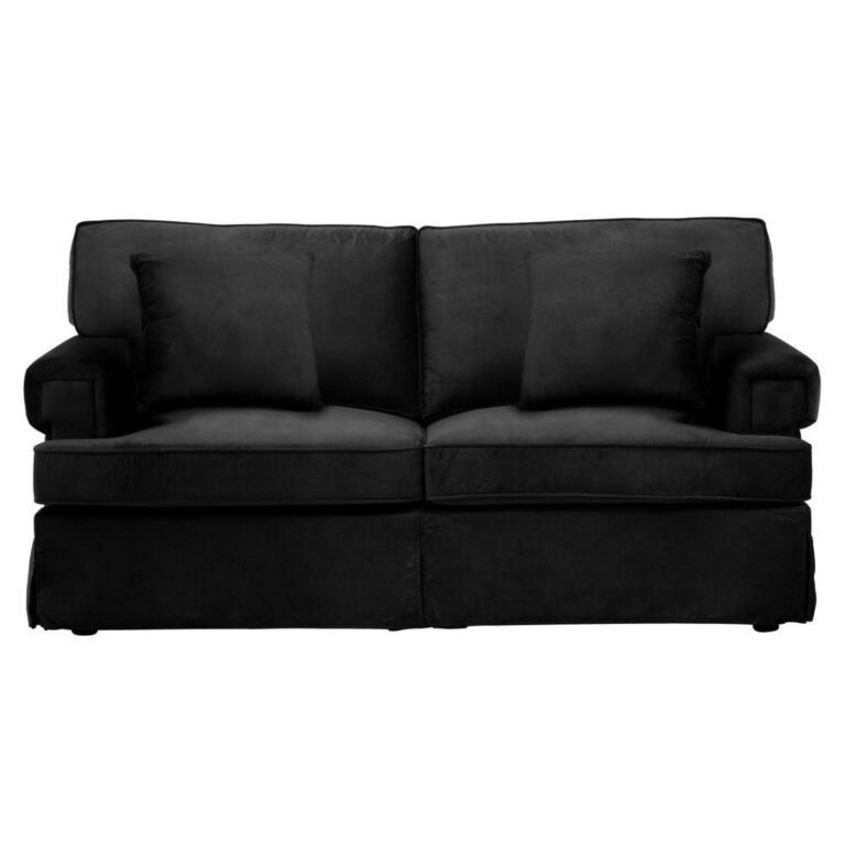 Alph Two Seat Black Velvet Sofa