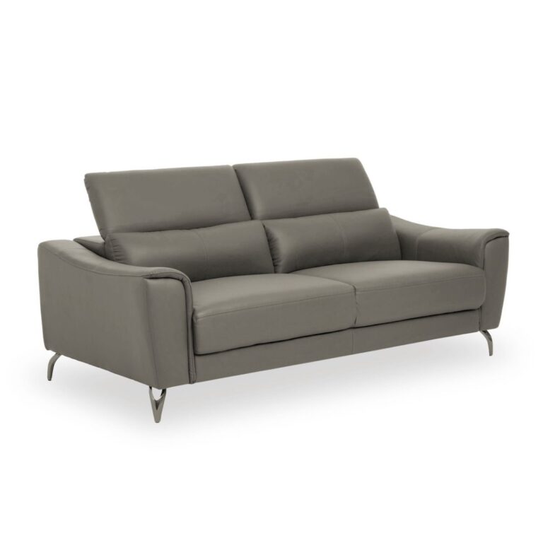 Adria 3 Seat Grey Leather Sofa