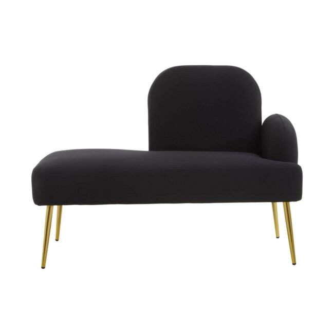 Holborn Left Arm Black Chaise Lounge