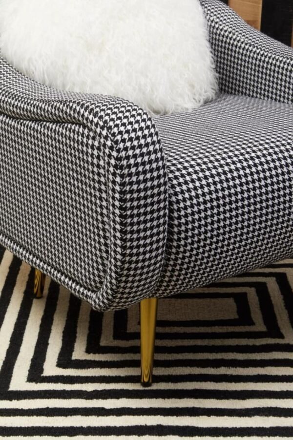 Holism Black And White Checked Armchair - Image 5