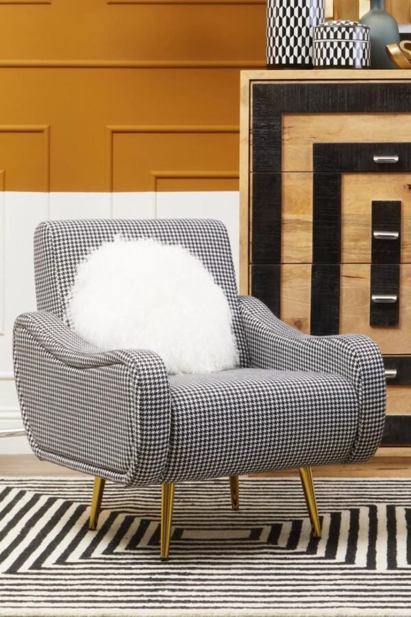 Holism Black And White Checked Armchair - Image 6