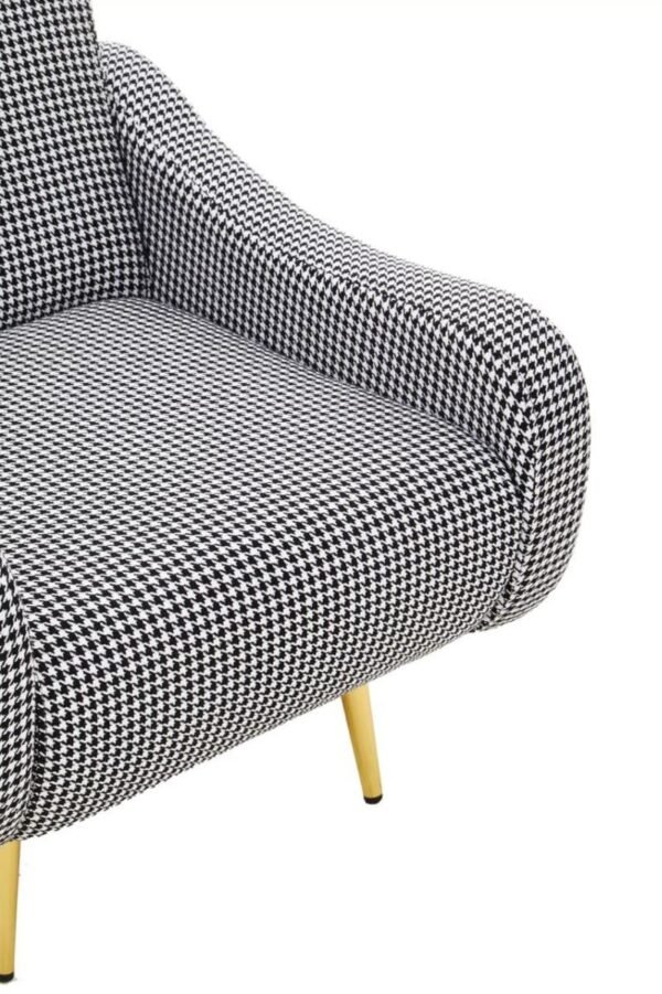 Holism Black And White Checked Armchair - Image 8