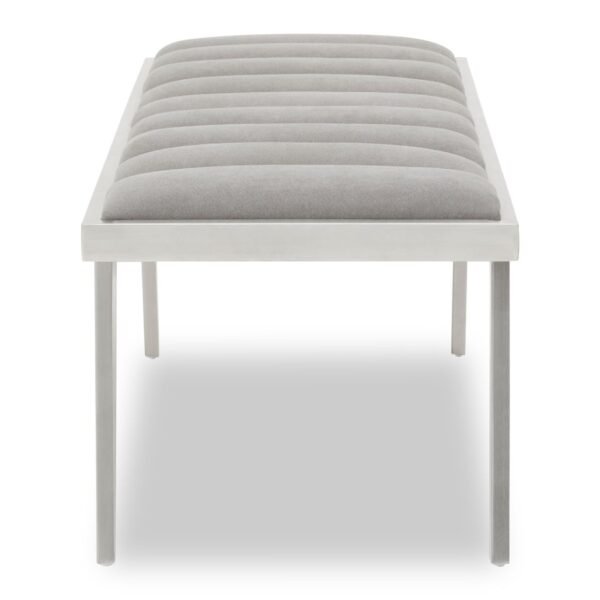 Giltin Grey Velvet Angular Bench - Image 4