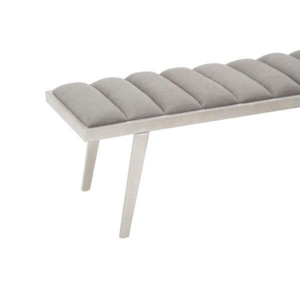 Giltin Grey Velvet Angular Bench - Image 5