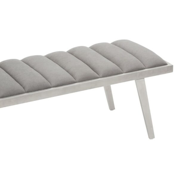 Giltin Grey Velvet Angular Bench - Image 6