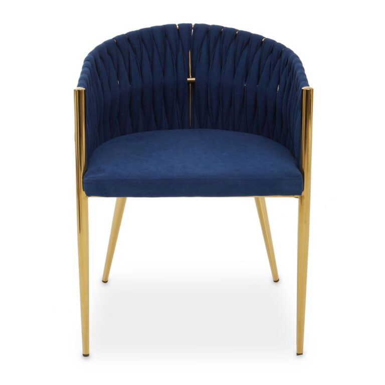 Giltin Blue Dining Chair With Woven Back