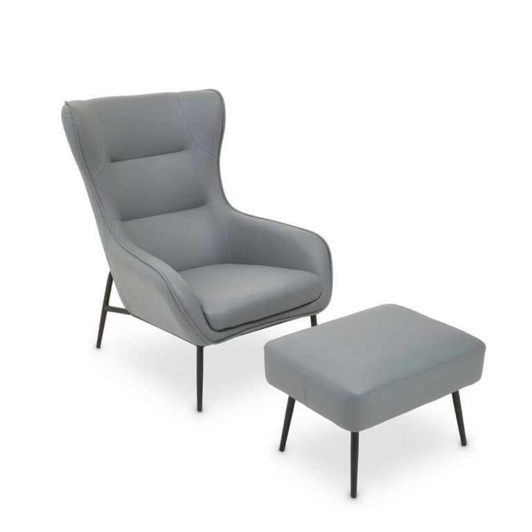 Kaliko Grey Armchair And Footstool