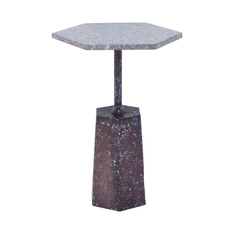 Lambton Grey Hexagon Marble Side Table