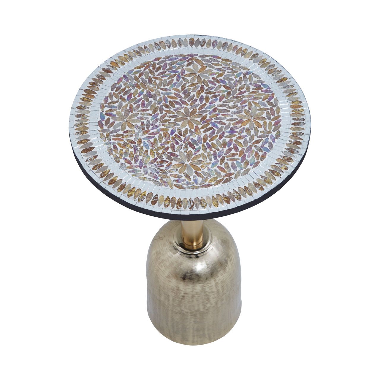 Lambton Mosaic Top Gold Base Side Table