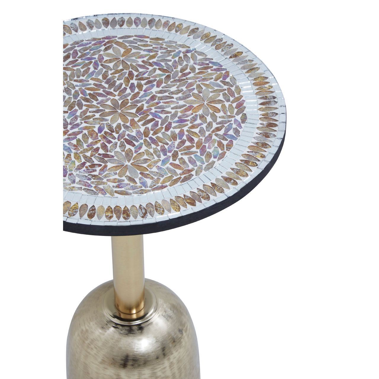 Lambton Mosaic Top Gold Base Side Table
