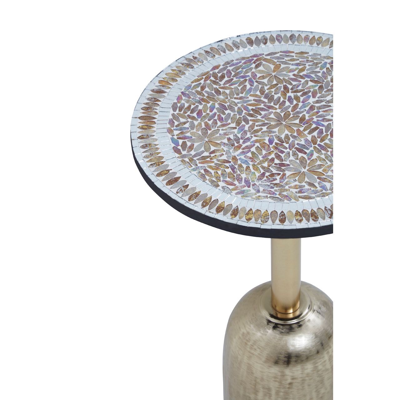Lambton Mosaic Top Gold Base Side Table