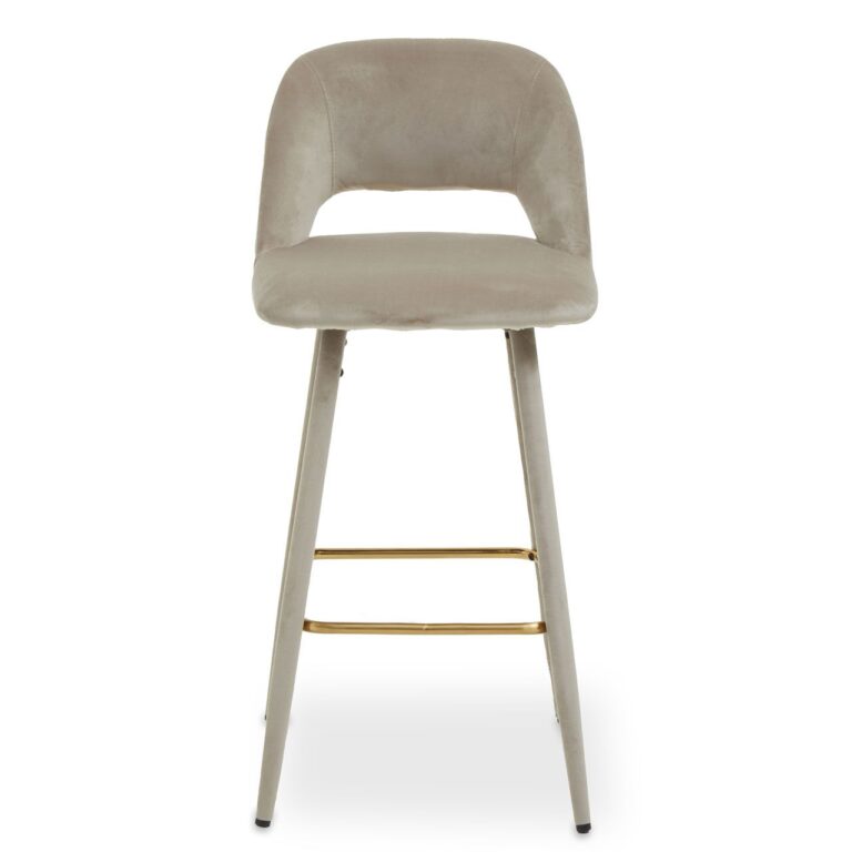 Crestfield Mink Velvet Bar Chair