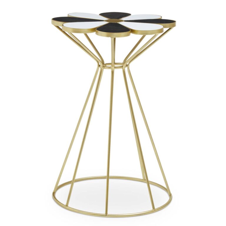 Pember Black And White Petal End Table