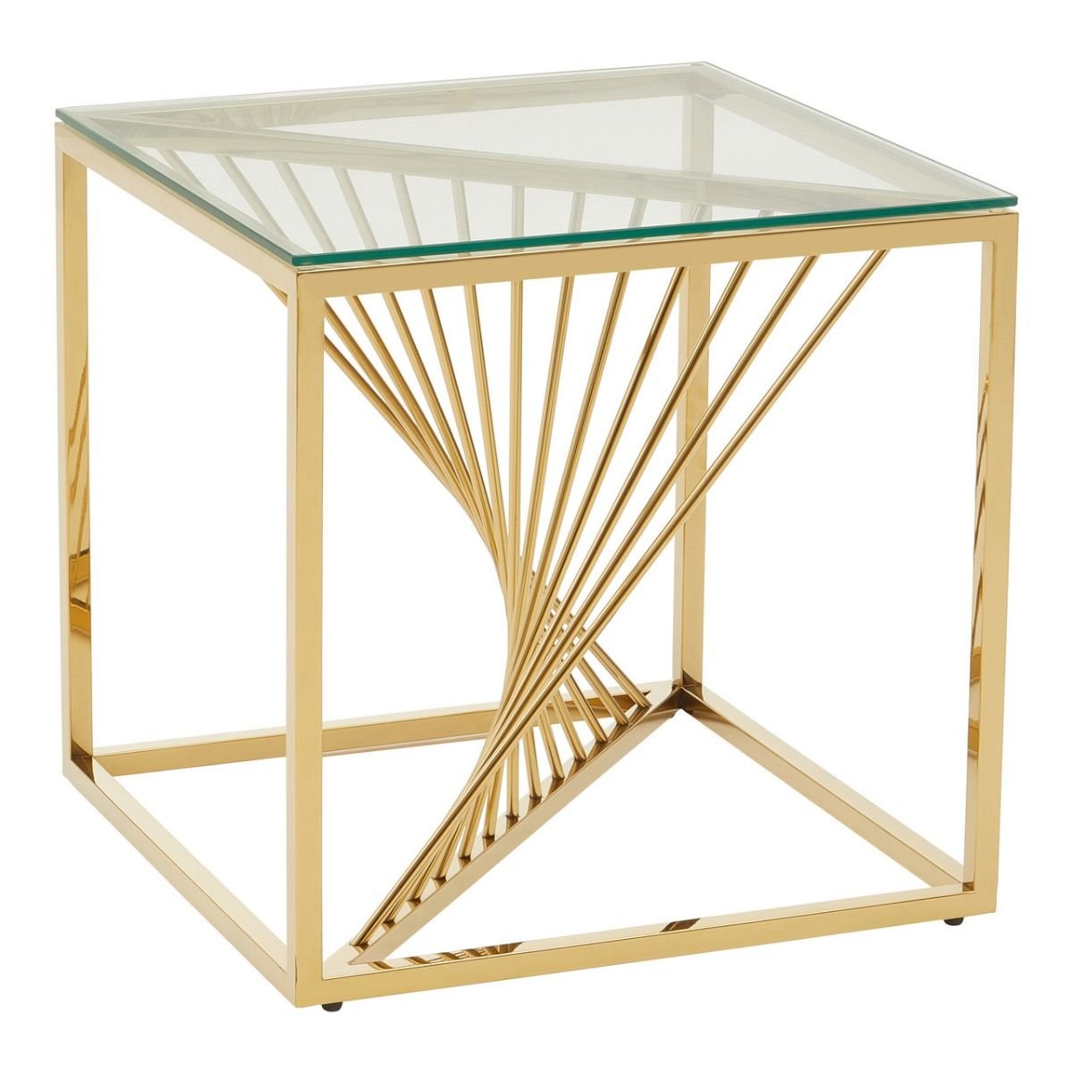 Melia End Table With Gold Finish Frame Melia End Table With Gold Finish Frame