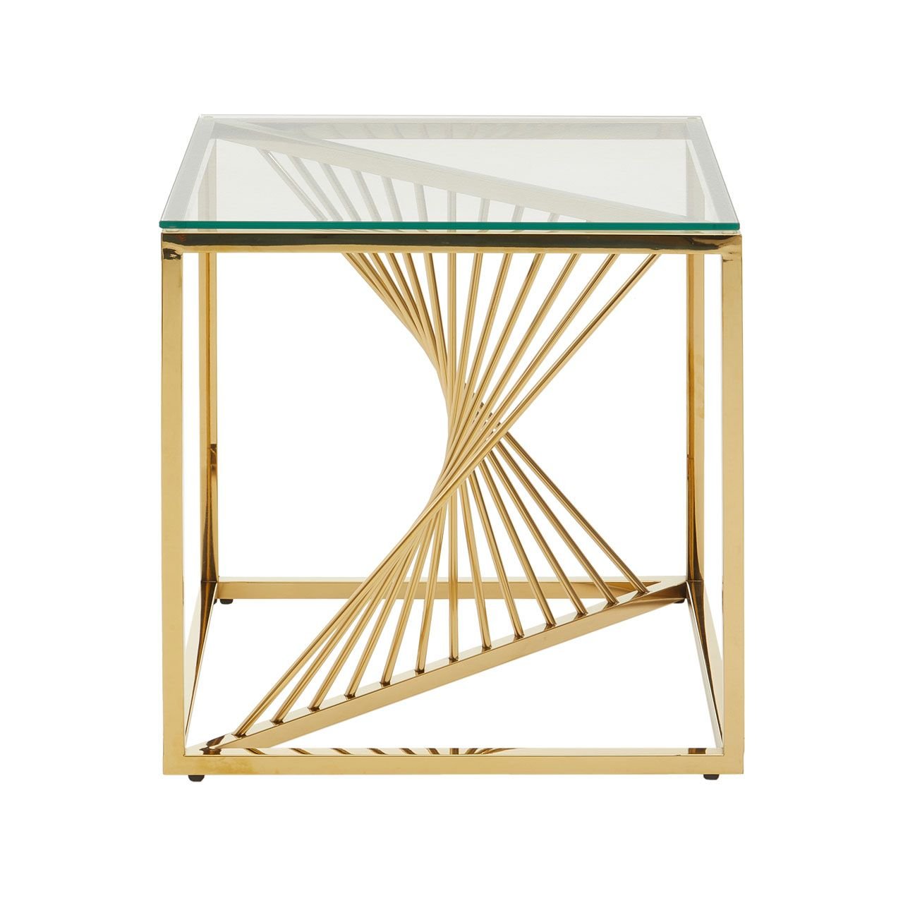 Melia End Table With Gold Finish Frame Melia End Table With Gold Finish Frame